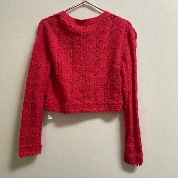 Zara Pointelle Knit Cardigan with Jewel Buttons S - Picture 3 of 4